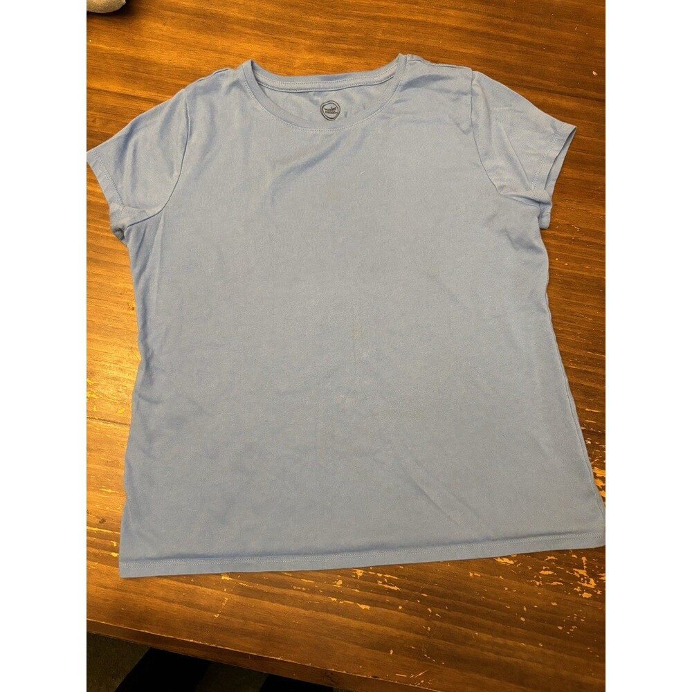Wonder Nation Girls XL (14-16) Light Blue Basic T-Shirt Short Sleeve